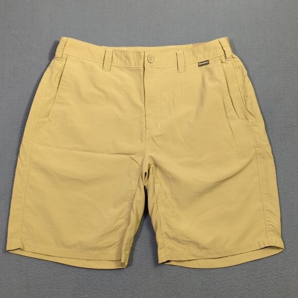 Simms Fishing Shorts Men's 34 Tan Cork Superlight Short Stretch Waist 9" Outdoor - Picture 1 of 10